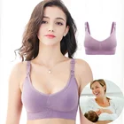 Free Sample Nylon Elastic Seamless Plus Size Open Cup Adjusted-straps Maternity Nursing Breastfeeding Bra