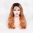 Hot sale 8A grade 100% virgin Brazilian human hair lace front wig full lace wig ombre color body wave 1b #27