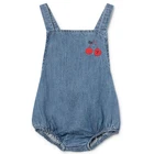 Infant summer toddler clothing bodysuit blue denim romper baby