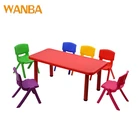 Kindergarten furniture colorful popular plastic table and chair sets