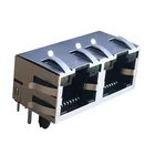 Free sample Without Magnetic 8P8C Modular Jack RoHS 1X2 Dual RJ45 Socket