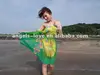 Fashion peacock plumes print beach dress beach sarong summer dress for lady