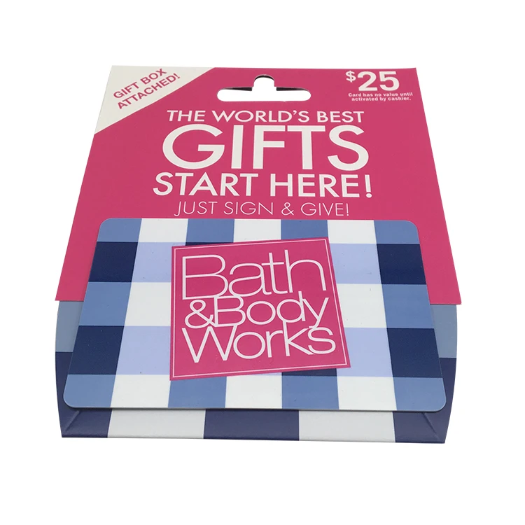 plastic standard size gift card with paper art card glued