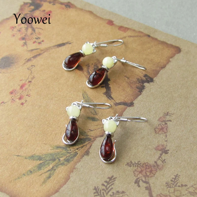 cat amber earrings (1)