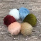 With Invisible Fastenings Women Winter Cashmere Knitting Hats Faux Fox Fur Pompom Ball