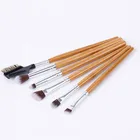 China professional makeup brush set 11pcs bamboo brush set wooden handle for brush with sack bag