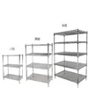 4 tiers adjustable commercial household chrome wire storage shelving