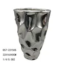 Big electroplated silver ceramic flower vases
