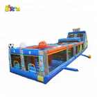 Children sports park equipment 2 tracks battle inflatable obstacle course