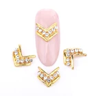 Latest 3d fashionable mold korean nail art design colorful rhinestones nail art for decoration