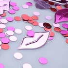 Bachelor party room decoration sexy purple lip shape confetti wedding silver round confetti