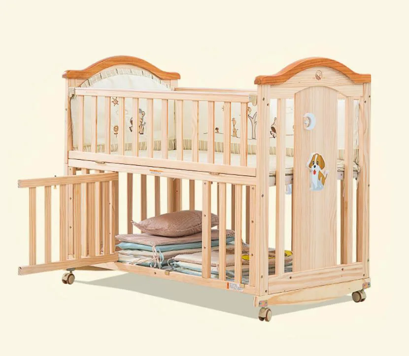 wooden baby doll crib