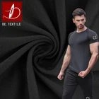 高堅牢度ポリエステルスパンデックス生地卸売ニットテキスタイル 4 ウェイストレッチ素材シングルジャージー tシャツスポーツウェア
