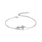 Lucky 925 Italian Silver Diamond Zirconia Charm Bracelet For Ladies