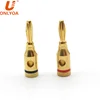 24k Gold Plated 4mm banana plug audio amplifier plug fever audio speaker free welding amplifier chassis 4mm terminal block