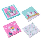 Alpaca cactus grass nima children's holiday birthday party with disposable paper napkins