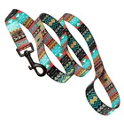 Nylon Pet Dog Collar Lead Leashes Training Running Custom Sublimation Printed Logo Carabiner Wholesale