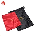 Various colorful recyclable packing satin drawstring bag for sale