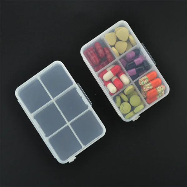 Portable Good Quality 4 Compartment Plastic Pill Box,Small Pill Container Pill Dispenser