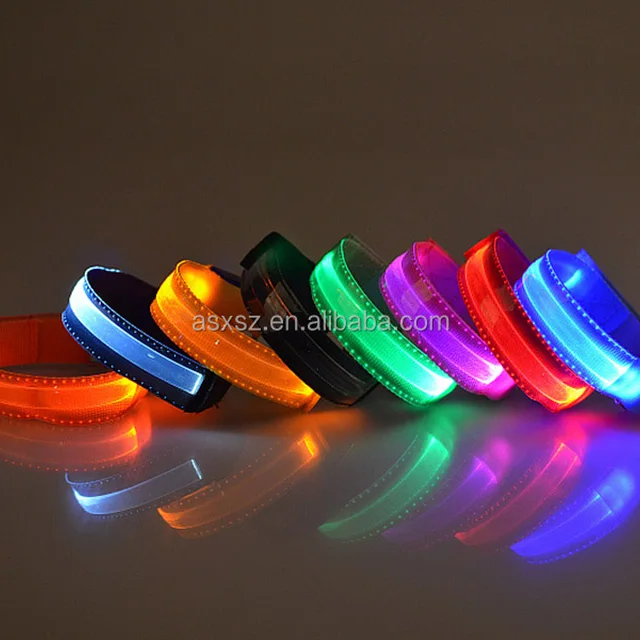 2016 popular nylon flashing led armbands for running cycling