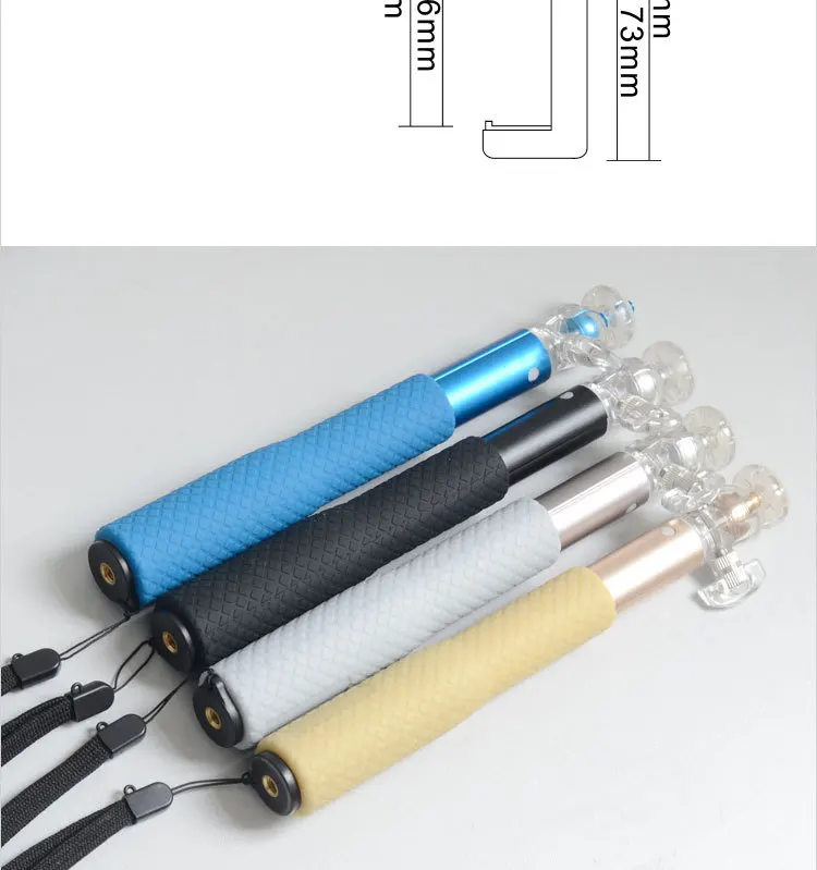 self-photographed with soft foam grip selfie stick with the trigger