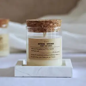decoration aroma scented candle glass jar with wood lid gift box