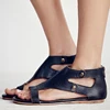 Lady Summer Ankle Strap Flat PU Leather Sandals Shoes