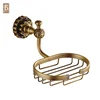 Luxury Artistic Retro Bathroom Shower Accessories Brass Wire Soap Basket