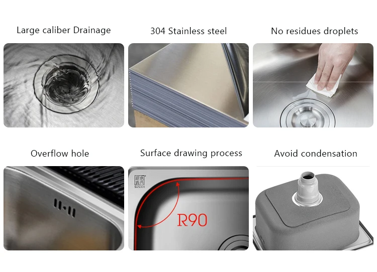 Professional brushed surface finish OEM design UPC stainless steel kitchen sinks