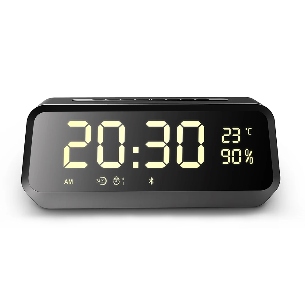 2019 LED Digital Alarm Clock USB Wireless Bluetooth Speaker Support Aux TF Office Bedroom Snooze Display Time Home Decor - ANKUX.COM