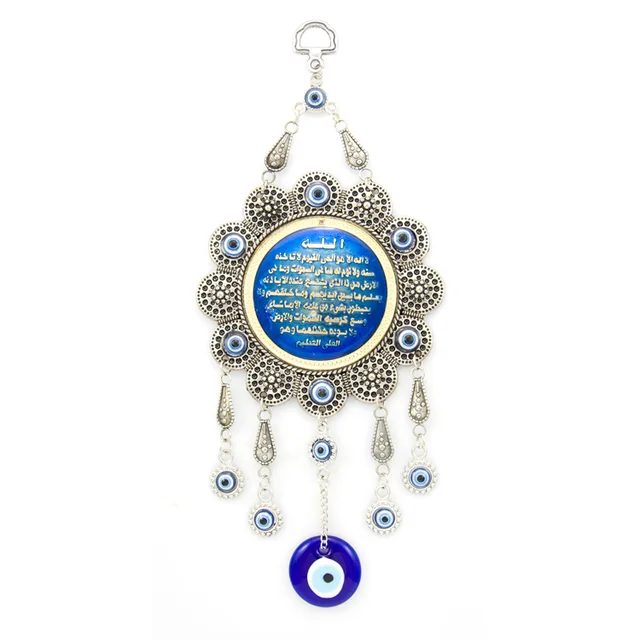 turkish blue evil eye nazar flower hamsa hand amulet wall