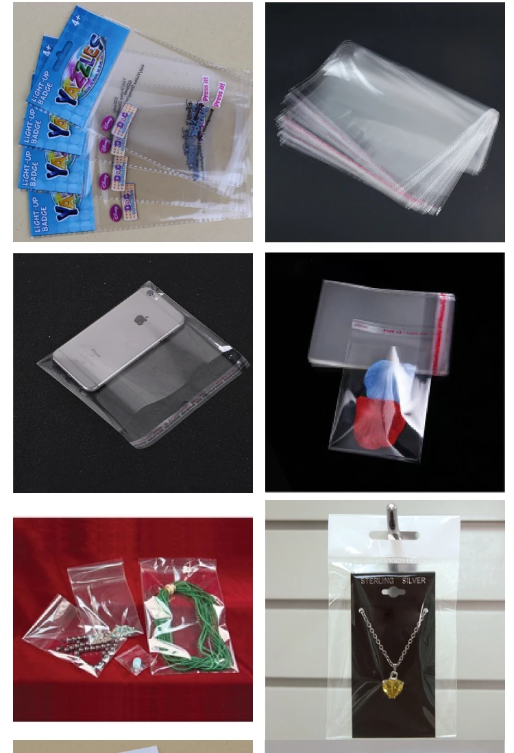 new design custom printing clear plastic printed self adhesive package packing opp bag 