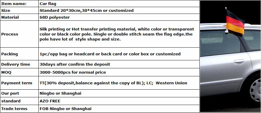 bob trading supplier car flag car flag