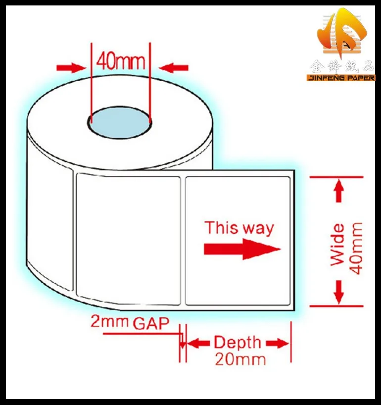 熱印刷可能な標識紙ロール 50 ミリメートル * 30 * 10mm * 800 p仕入れ・メーカー・工場