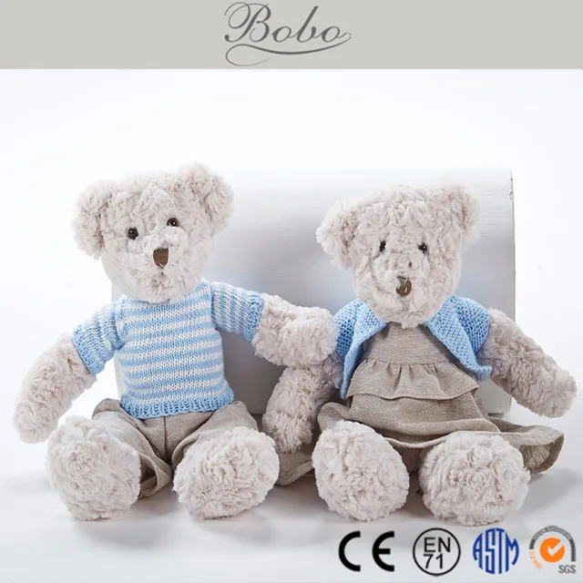 promotional stuffed plush toy teddy bear in knitted clothes