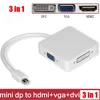 thunderbolt 3 in 1 Mini DP DisplayPort to HDMI/DVI/VGA Display Port Cable Adapter for Apple MacBook Pro Air mini iMac