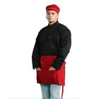 Restaurant hotel jackets long sleeves kitchen uniform black chef coat