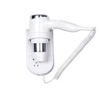 Hotel hair dryer for hotel room wall with Shaver Sockets