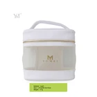 Simple Functional Bag Large Capacity Makeup Bag See Through Mesh Portable Handle Cosmetic White Bags