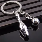 Fashion custom wholesale creative stylish metal bowling bowl keychain