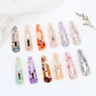 Women Foil Barrette Acetic Acid Hair Clips Hair Accessories Elegant Geometric Hollow Acrylic Hair Clip