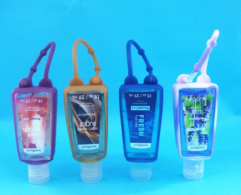 29 30ml Cute Hand Sanitizer Silicone Holder With Glitter Shimmering