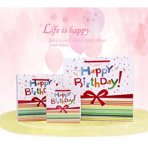 birthday gift kids recycle ivory unique paper bag customized