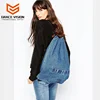 Personalized Custom Logo Fashion Denim Drawstring Backpack Bag