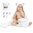 Premium 600 GSM 48" x 28" Baby Hooded Towel Wash cloth Set