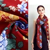 New products woven rayon red flower poplin print fashion scarf print fabric