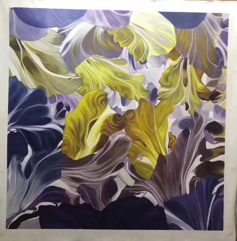 Pintura a óleo da planta Folhas feitas à mão pintura a óleo pintura abstrata