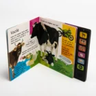 Children animal sound book button card board book printing