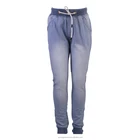 2017 light blue cotton denim fabric girl sport jogging pants