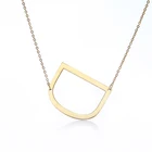 Personalized gold letter pendant necklace custom metal pendant